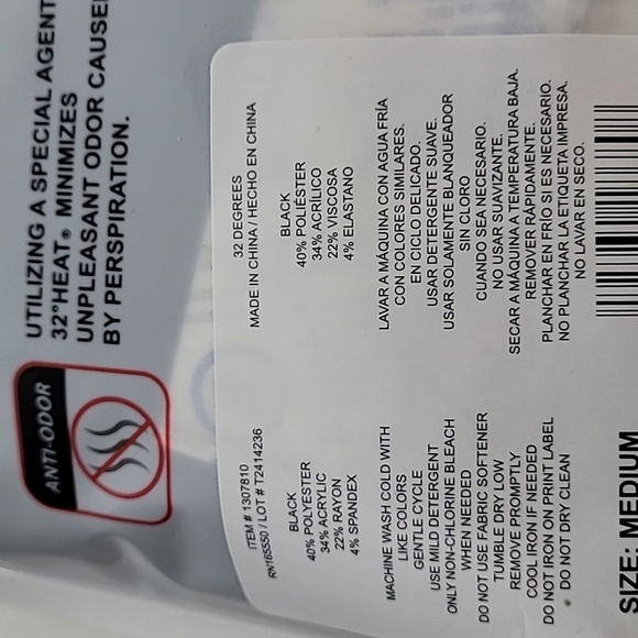 NEW 32 Degrees Heat Based Layer Women's 2 Black Long Sleeve Scoop Neck Tops M - Picture 3 of 4